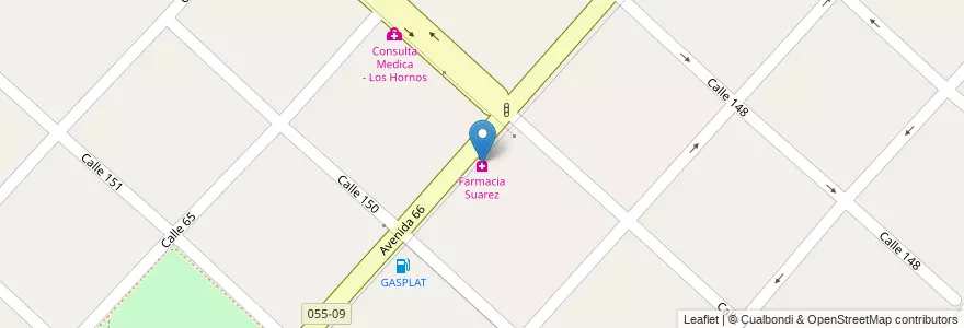 Mapa de ubicacion de Farmacia Suarez, Los Hornos en Argentinië, Buenos Aires, Partido De La Plata, Los Hornos.