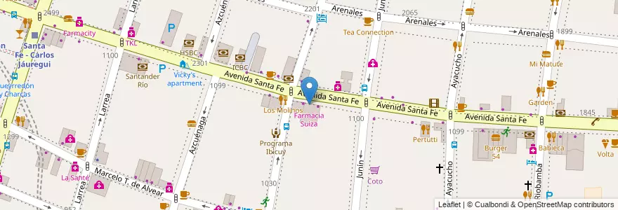 Mapa de ubicacion de Farmacia Suiza, Recoleta en آرژانتین, Ciudad Autónoma De Buenos Aires, Comuna 2, Buenos Aires.