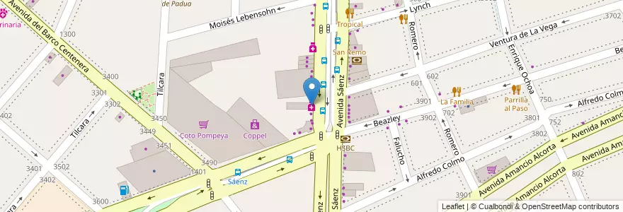 Mapa de ubicacion de Farmacia Sur, Nueva Pompeya en Аргентина, Буэнос-Айрес, Comuna 4, Буэнос-Айрес.