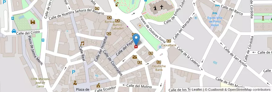 Mapa de ubicacion de Farmacia Susana Conde Pérez en Spagna, Comunidad De Madrid, Comunidad De Madrid, Área Metropolitana De Madrid Y Corredor Del Henares, Pinto.