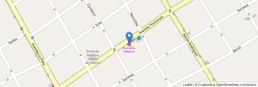 Mapa de ubicacion de Farmacia Tallarico en アルゼンチン, ブエノスアイレス州, Partido De Quilmes, Quilmes.
