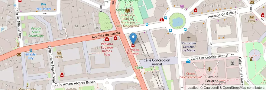 Mapa de ubicacion de Farmacia Tamargo en España, Asturias / Asturies, Asturias / Asturies, Oviedo.