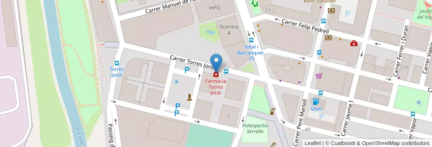 Mapa de ubicacion de Farmacia Torres Jordi en España, Catalunya, Tarragona, Tarragonès, Tarragona.