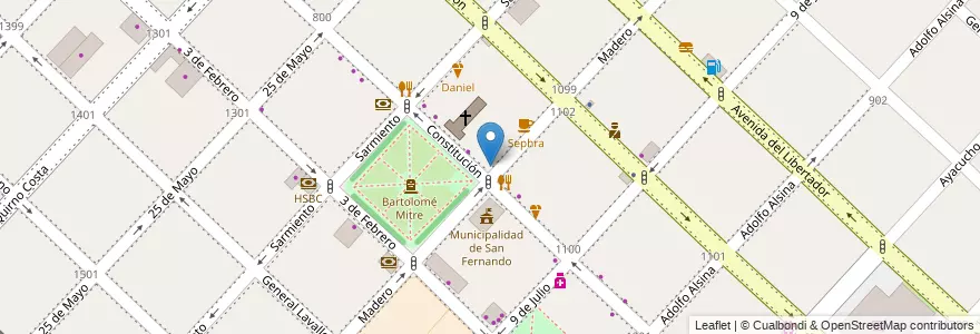 Mapa de ubicacion de Farmacia Traynor en 아르헨티나, 부에노스아이레스주, Partido De San Fernando, San Fernando.
