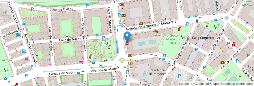 Mapa de ubicacion de Farmacia Trébol en اسپانیا, بخش خودمختار مادرید, بخش خودمختار مادرید, Área Metropolitana De Madrid Y Corredor Del Henares, San Fernando De Henares, Coslada.