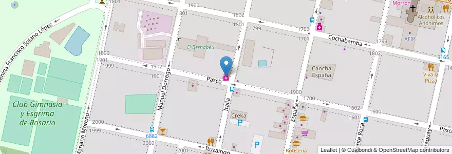 Mapa de ubicacion de Farmacia Tumini en الأرجنتين, سانتا في, Departamento Rosario, Municipio De Rosario, روساريو.