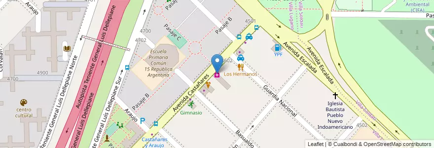 Mapa de ubicacion de Farmacia Uchino Claudio M, Villa Lugano en Аргентина, Буэнос-Айрес, Буэнос-Айрес, Comuna 8.