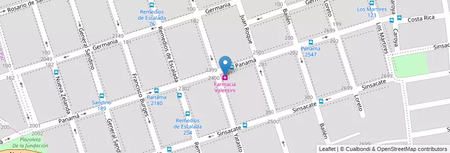 Mapa de ubicacion de Farmacia Valentini en Аргентина, Кордова, Departamento Capital, Pedanía Capital, Córdoba, Municipio De Córdoba.