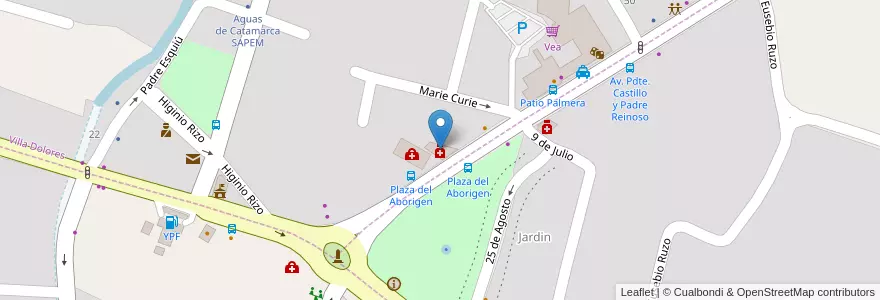 Mapa de ubicacion de Farmacia Valle Viejo en アルゼンチン, カタマルカ州, Departamento Valle Viejo, Municipio De Valle Viejo, Santa Rosa.