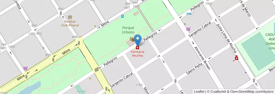 Mapa de ubicacion de Farmacia Vecchio en Arjantin, Buenos Aires, Partido De Zárate.