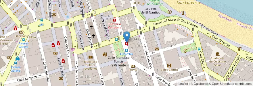 Mapa de ubicacion de Farmacia Vergés en 西班牙, 阿斯圖里亞斯, 阿斯圖里亞斯, Gijón/Xixón.