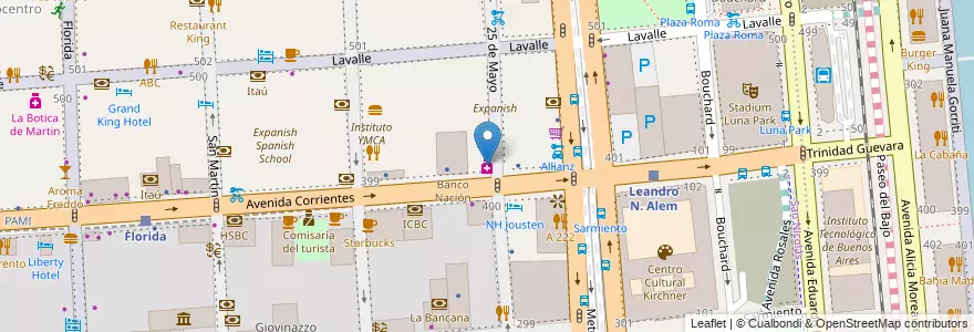 Mapa de ubicacion de Farmacia Viamonte, San Nicolas en Argentina, Ciudad Autónoma De Buenos Aires, Comuna 1, Buenos Aires.