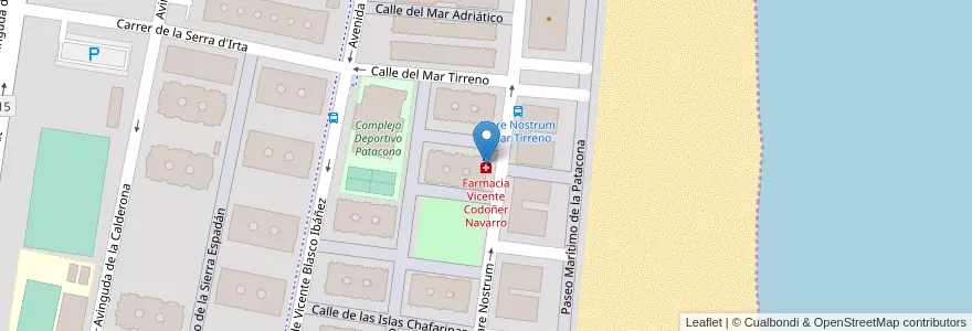Mapa de ubicacion de Farmacia Vicente Codoñer Navarro en Spain, Valencian Community, Valencia, Alboraia / Alboraya.