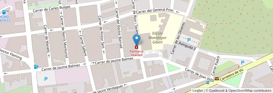 Mapa de ubicacion de Farmacia Vilardell en Spanje, Catalonië, Barcelona, Bages, Sant Fruitós De Bages.