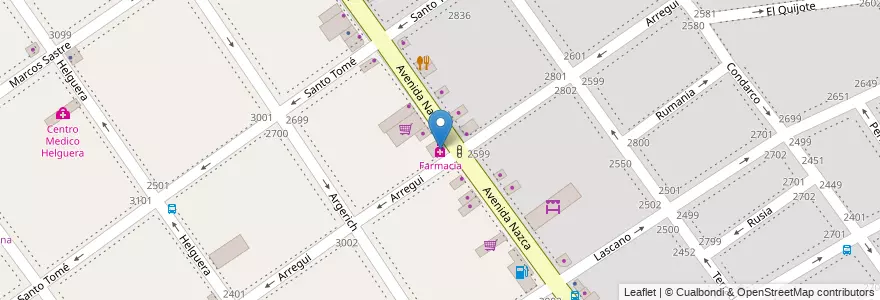 Mapa de ubicacion de Farmacia, Villa del Parque en Аргентина, Буэнос-Айрес, Буэнос-Айрес, Comuna 11.