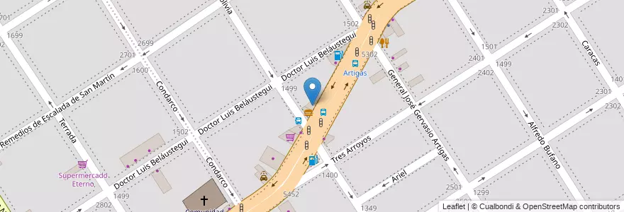 Mapa de ubicacion de Farmacia, Villa General Mitre en Arjantin, Ciudad Autónoma De Buenos Aires, Buenos Aires, Comuna 11.