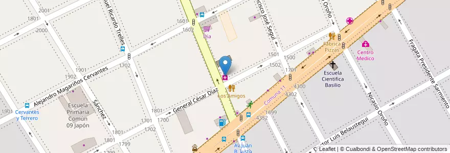 Mapa de ubicacion de Farmacia, Villa General Mitre en Argentinien, Ciudad Autónoma De Buenos Aires, Buenos Aires.