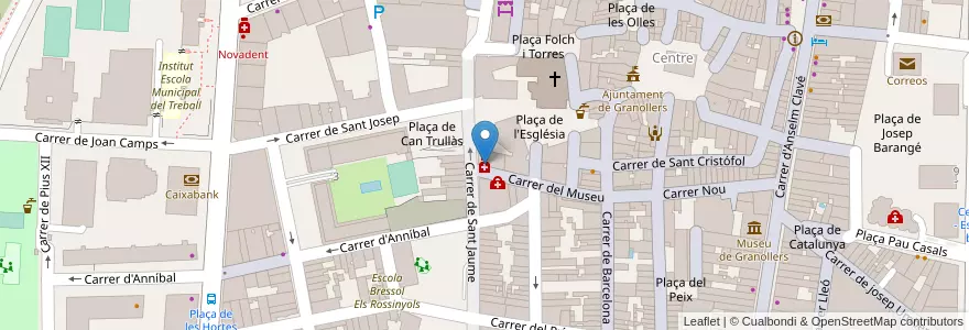Mapa de ubicacion de Farmàcia Viñamata en 스페인, Catalunya, Barcelona, Vallès Oriental, Granollers.