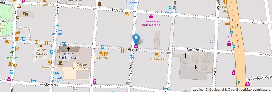 Mapa de ubicacion de farmacia Vincente Lopez en Argentinien, Salta, Capital, Municipio De Salta, Salta.