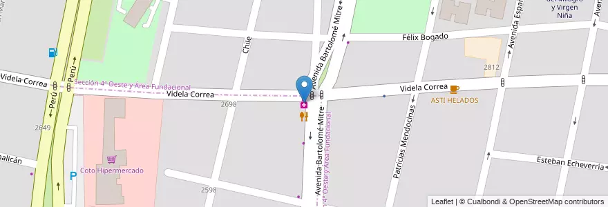 Mapa de ubicacion de Farmacia Vitam en アルゼンチン, チリ, メンドーサ州, Departamento Capital, Ciudad De Mendoza.