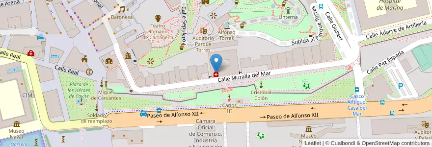 Mapa de ubicacion de Farmacia y óptica militar en Испания, Región De Murcia, Región De Murcia, Campo De Cartagena Y Mar Menor.