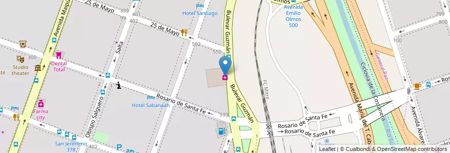 Mapa de ubicacion de Farmaciagec en アルゼンチン, コルドバ州, Departamento Capital, Pedanía Capital, Córdoba, Municipio De Córdoba.