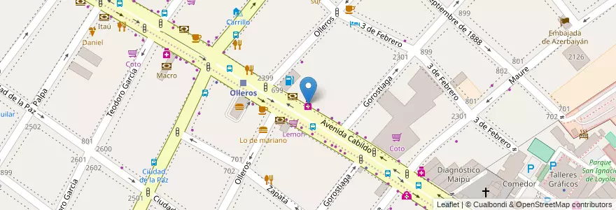 Mapa de ubicacion de Farmacias del Doctor Ahorro, Palermo en 아르헨티나, Ciudad Autónoma De Buenos Aires, 부에노스아이레스, Comuna 14.