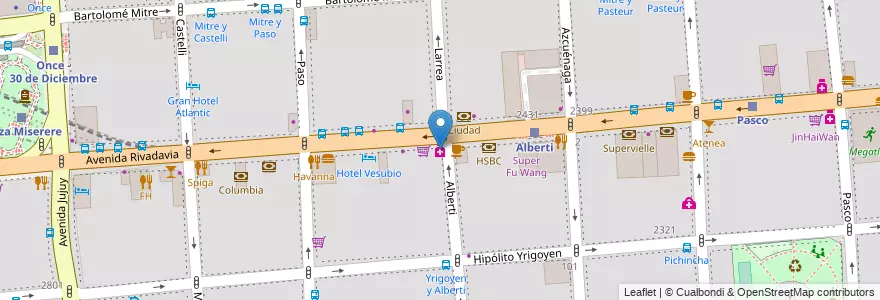Mapa de ubicacion de Farmacias Dr. Ahorro, Balvanera en Argentina, Ciudad Autónoma De Buenos Aires, Comuna 3, Buenos Aires.