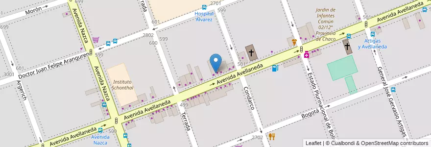 Mapa de ubicacion de Farmacias Dr. Ahorro, Flores en アルゼンチン, Ciudad Autónoma De Buenos Aires, Comuna 7, ブエノスアイレス.
