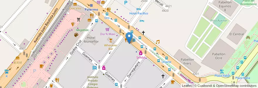 Mapa de ubicacion de Farmacias Dr Ahorro, Palermo en Argentine, Ciudad Autónoma De Buenos Aires, Buenos Aires, Comuna 14.