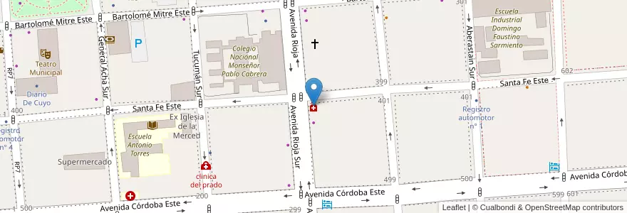 Mapa de ubicacion de Farmacias Echegaray en Arjantin, San Juan, Şili, Capital.