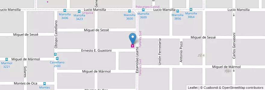 Mapa de ubicacion de Farmacias Sanchez Antoniolli en Arjantin, Córdoba, Departamento Capital, Pedanía Capital, Córdoba, Municipio De Córdoba.