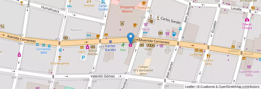 Mapa de ubicacion de Farmacity, Balvanera en Argentinien, Ciudad Autónoma De Buenos Aires, Comuna 3, Buenos Aires.