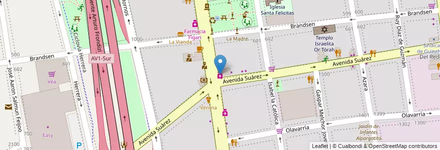 Mapa de ubicacion de Farmacity, Barracas en Аргентина, Буэнос-Айрес, Comuna 4, Буэнос-Айрес.