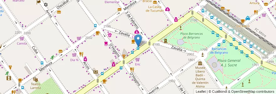 Mapa de ubicacion de Farmacity, Belgrano en 阿根廷, Ciudad Autónoma De Buenos Aires, 布宜诺斯艾利斯, Comuna 13.