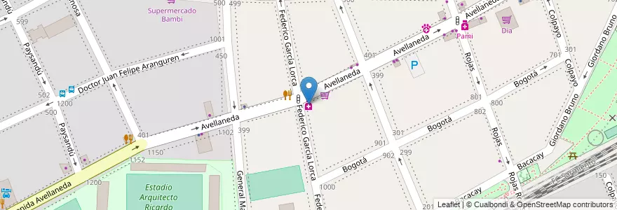 Mapa de ubicacion de Farmacity, Caballito en Arjantin, Ciudad Autónoma De Buenos Aires, Buenos Aires, Comuna 6.