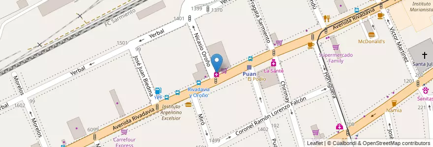 Mapa de ubicacion de Farmacity, Caballito en Argentinien, Ciudad Autónoma De Buenos Aires, Comuna 7, Buenos Aires, Comuna 6.