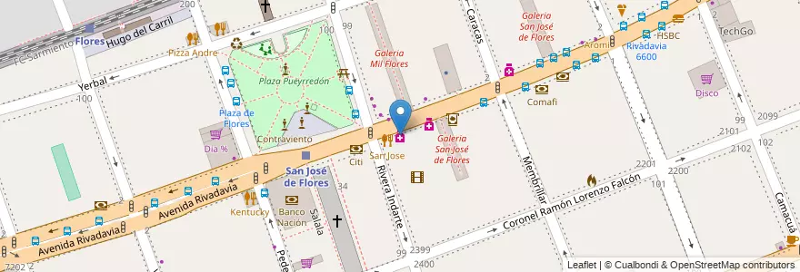 Mapa de ubicacion de Farmacity, Flores en Arjantin, Ciudad Autónoma De Buenos Aires, Comuna 7, Buenos Aires.
