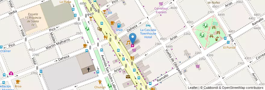 Mapa de ubicacion de Farmacity, Nuñez en 阿根廷, Ciudad Autónoma De Buenos Aires, 布宜诺斯艾利斯, Comuna 13.