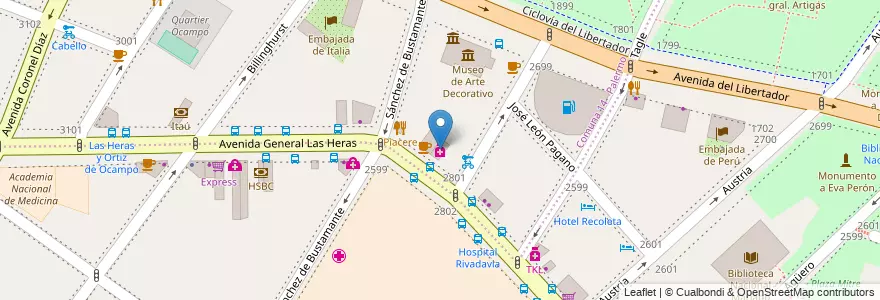 Mapa de ubicacion de Farmacity, Palermo en آرژانتین, Ciudad Autónoma De Buenos Aires, Comuna 2, Buenos Aires.