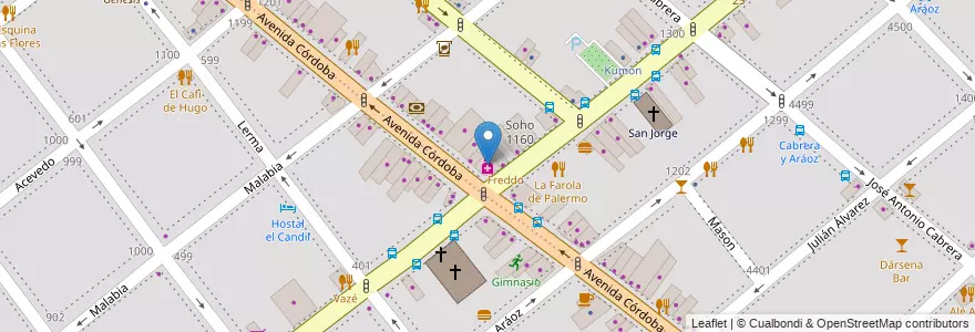 Mapa de ubicacion de Farmacity, Palermo en Argentina, Ciudad Autónoma De Buenos Aires, Buenos Aires, Comuna 15.