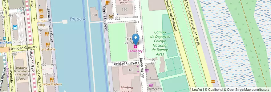 Mapa de ubicacion de Farmacity, Puerto Madero en 阿根廷, Ciudad Autónoma De Buenos Aires, Comuna 1, 布宜诺斯艾利斯.