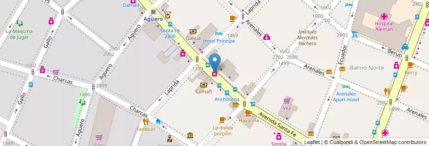 Mapa de ubicacion de FARMACITY, Recoleta en Arjantin, Ciudad Autónoma De Buenos Aires, Comuna 2, Buenos Aires.