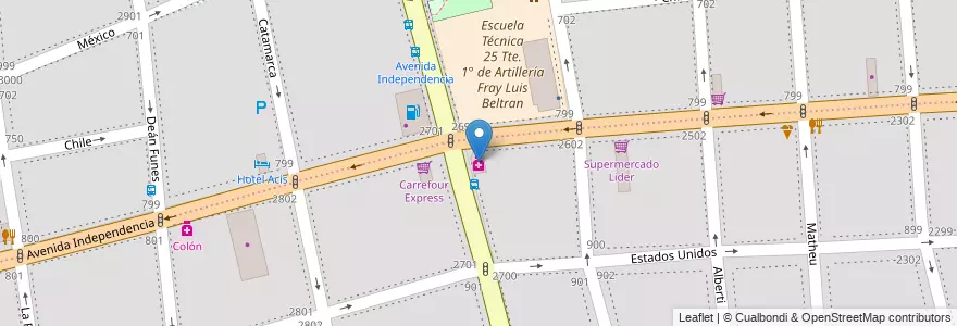 Mapa de ubicacion de Farmacity, San Cristobal en アルゼンチン, Ciudad Autónoma De Buenos Aires, Comuna 3, ブエノスアイレス.
