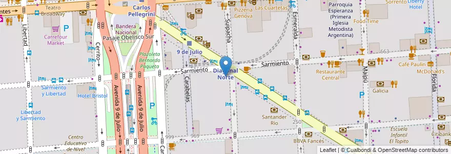 Mapa de ubicacion de Farmacity, San Nicolas en آرژانتین, Ciudad Autónoma De Buenos Aires, Comuna 1, Buenos Aires.