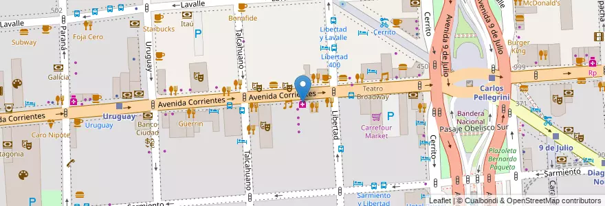 Mapa de ubicacion de Farmacity, San Nicolas en الأرجنتين, Ciudad Autónoma De Buenos Aires, Comuna 1, Buenos Aires.