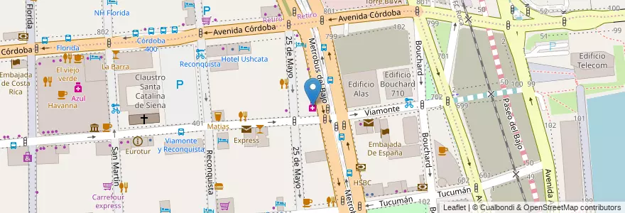 Mapa de ubicacion de Farmacity, San Nicolas en Argentinië, Ciudad Autónoma De Buenos Aires, Comuna 1, Buenos Aires.