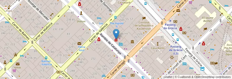 Mapa de ubicacion de Farmafamily en 스페인, Catalunya, Barcelona, Barcelonès, 바르셀로나.