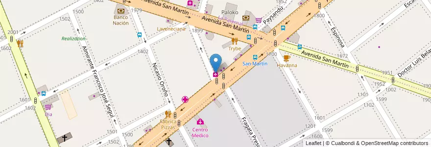 Mapa de ubicacion de Farmaica Optica, Villa General Mitre en アルゼンチン, Ciudad Autónoma De Buenos Aires, ブエノスアイレス.
