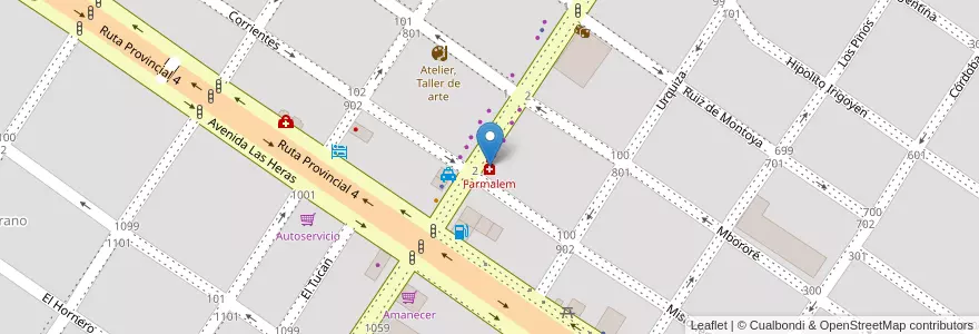 Mapa de ubicacion de Farmalem en アルゼンチン, ミシオネス州, Departamento Leandro N. Alem, Municipio De Leandro N. Alem, Leandro N. Alem.